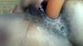 this homemade solo session with dildo is so intense