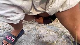 check this public pissing in the forest