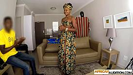 pure african amateur model comes to this audition with her boyfriend