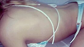 The pretty girl was having fun with her stepbrother, sucking his big cock.