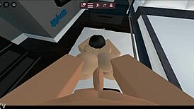 feeling so horny in the roblox condo with that bot for intense doggystyle sex