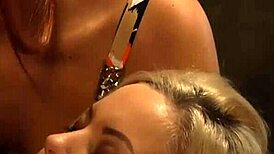 Bound Blonde Lesbian Slave In Threesome With Two Dominant Ladies