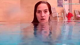 piyavka chehova's big bouncy juicy tits bounce underwater as she bathes in the pool