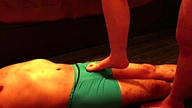 【男性器踏み潰し】20代ol treats my bulging cock like trash and stomps it like garbage!