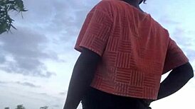 crazybitch twerks wildly half naked in forest