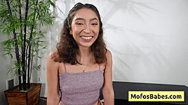 Petite Sexy Teen Spreads Pussy for Hard Fuck!