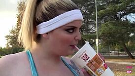 Chunky Blonde Lady Fucked Missionary