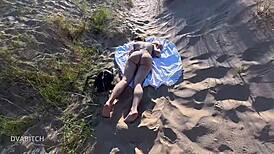 cute brunette sunbathes alone then gets rough outdoor fuck