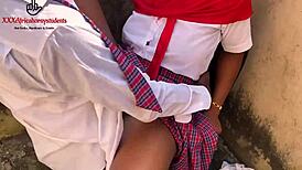 Horny School Girl Fucks Big Black Cock Outside Classroom