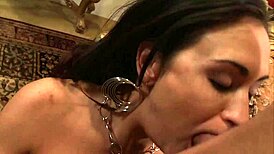 Brunette Claudia Valentine with big boobs enjoys intimate pleasures