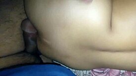 Slowly fucked pussy at night with rough creampie!