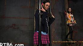 Domina engages in sadomasochism with bondage and rough fucking.