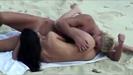 She cheats on her sister with her boyfriend at the public beach