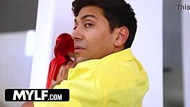 Stepson Takes Stepdads Place In Sexy Stepfamily Affair On Movie Night