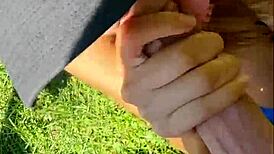 risky outdoor blowjob after yoga with an 18yo teen in pov