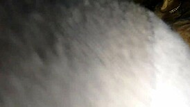 Slowly fucked pussy at night with rough creampie!