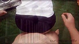 Secretary seduced on balcony view