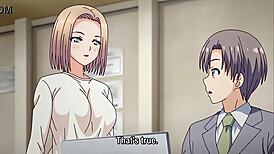 Busty hentai girl fucked by coworker 😈