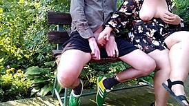 did you see that curvy step mom flash her natural tits in the park?