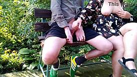 did you see that curvy step mom flash her natural tits in the park?