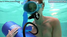 Minnie manga blows dildo underwater sexily