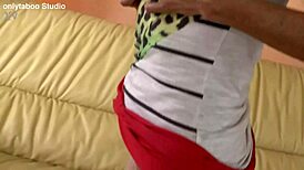 Skinny Ugly Toothless Granny with Long Hair and Tattoo