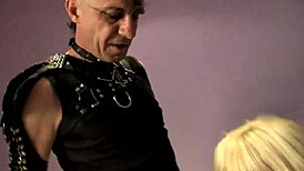 This sexy blonde teen explores shadows of pleasure in BDSM bondage
