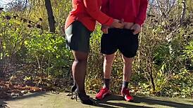 mother-in-law loves holding my dick outside while i pee in the public toilet