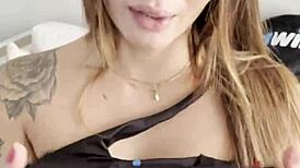 I'm so horny, masturbating on my boss's sofa. Want to join?