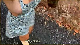 my wife felt so daring running in public, flashing her sideboob and big tits outdoors