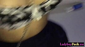 Horny Ladyboy Emmy Sucks Client's Hard Cock Before He Fucks Her Tight Asshole