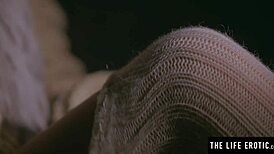 stunning blonde drenched in sweat as she masturbates to an orgasm