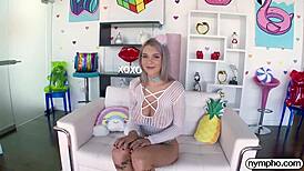 nympho busty teen 18+ gabbie carter gets a creampie after riding and doggystyle with huge cock