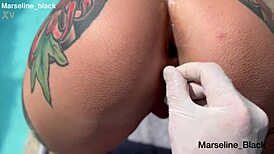 The master showered me with golden rain. He fucked my ass and cum on my face.