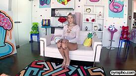 nympho busty teen 18+ gabbie carter gets a creampie after riding and doggystyle with huge cock