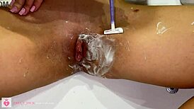 Shaving Unshaven Pussy Close Up Cute Blonde With Natural Tits Pov