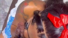 Follow the big black dick road in this sex tape