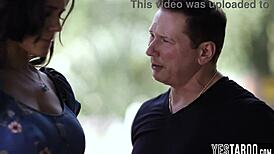 Busty Milf and Hubby Punish Teen Neighbor with Double Penetration