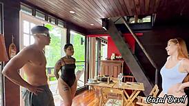 Guess what? I took this hot babe home while my girlfriend was at the market!