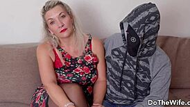 Curvy mature wife sandy big boobs fucks while hubby enjoys the show