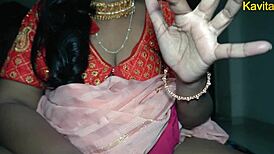 Indian couple in saree fucks close-up, housewife rides small cock.