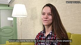 Juliette bellamy undergoes virgin pussy casting with fucking and orgasm.