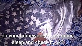 I'm jerking off to my step mom who fell asleep after the party and cumming on her tits