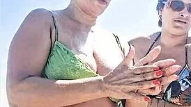 I And My Naughty Friend Get Caught On The Beach For Everyone To See