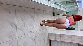 Latina maid's shorts provoke wild reaction