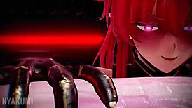 Futa police officer with monster cock and big tits dominates black ass in detailed scene