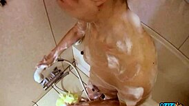 big nipples asian mature woman toying aroused fuck creampie on mat!