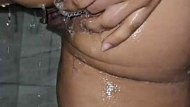 Mature Woman Enjoys A Relaxing Shower Session In Part One