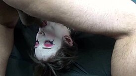 mad moxxi gets rough throat fuck, balls deep cum in throat