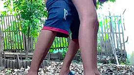 Teen sensation fucking neighbor's wife in backyard garden leads to orgasm and female ejaculation